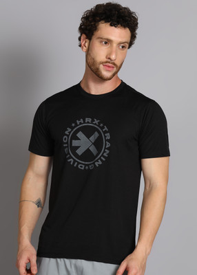 HRX by Hrithik Roshan Graphic Print Men Round Neck Black T-Shirt