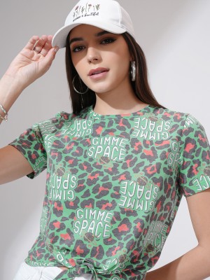 Tokyo Talkies Printed Women Round Neck Multicolor T-Shirt