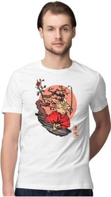 KRYONIX Printed Men Round Neck White T-Shirt