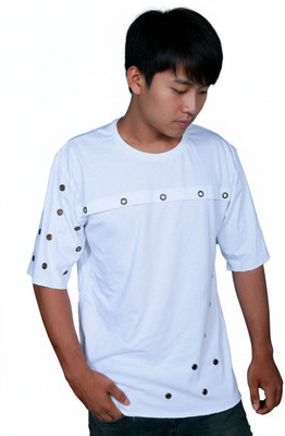 Ajworld Solid Men Round Neck White T-Shirt