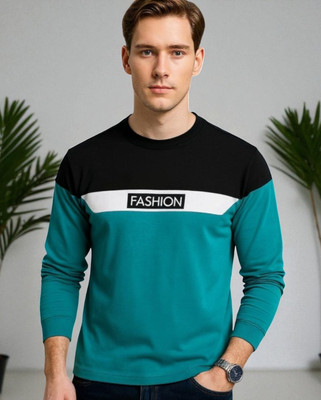 Autna Printed Men Round Neck Green T-Shirt
