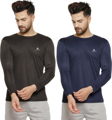 Cruister Solid Men Round Neck Dark Blue, Navy Blue T-Shirt