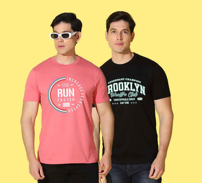 WOOSTRO Graphic Print Men Round Neck Multicolor T-Shirt