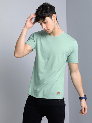 Paul Street Solid Men Round Neck Green T-Shirt