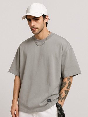 TOXA Solid Men Round Neck Blue T-Shirt