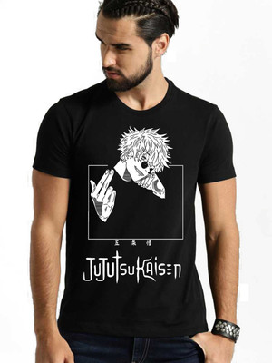 VIKCLIQUE Printed, Typography Men Round Neck Black T-Shirt