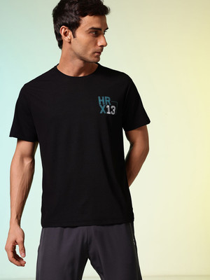 HRX by Hrithik Roshan Solid Men Round Neck Black T-Shirt