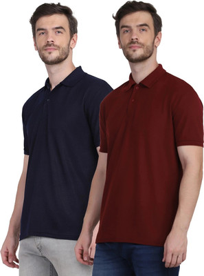 Lakshya Fashions Solid Men Polo Neck Multicolor T-Shirt