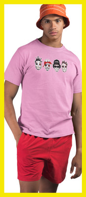 Streetfluencer Printed Men Round Neck Pink T-Shirt