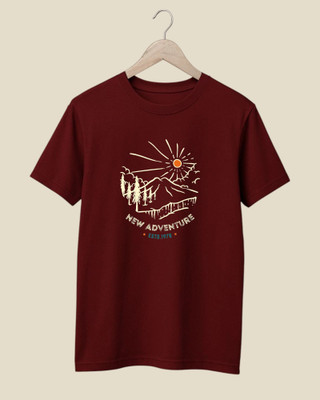 DRIPTHREAD Graphic Print Men Round Neck Maroon T-Shirt