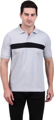 colour tribe Colorblock Men Polo Neck Reversible Grey, Black T-Shirt