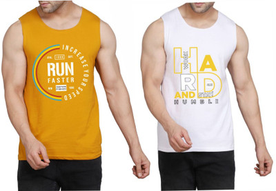 Restore Printed Men Scoop Neck White, Yellow T-Shirt