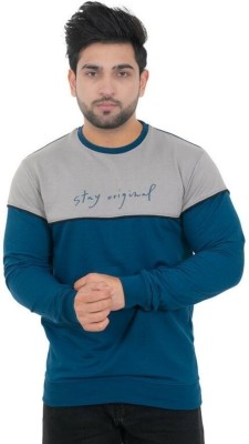 E-MAX Printed Men Round Neck Blue T-Shirt