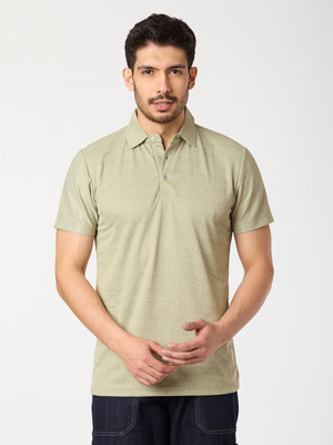Belive in Yourself Self Design Men Polo Neck Light Green T-Shirt