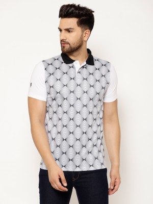 EPPE Printed Men Polo Neck White, Grey T-Shirt