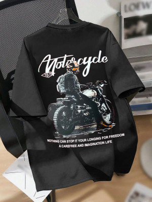 Manly Tees Printed, Graphic Print Men Round Neck Black T-Shirt