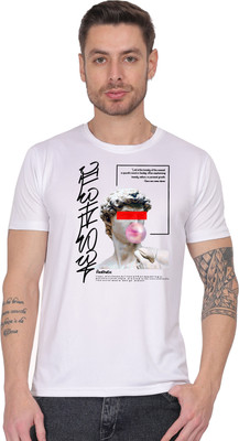 S COLLECTION Graphic Print Men Round Neck White T-Shirt