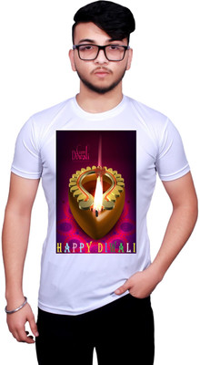 KRYONIX Printed, Typography Men Round Neck White T-Shirt