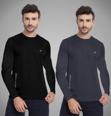 FTX Solid Men Round Neck Multicolor T-Shirt