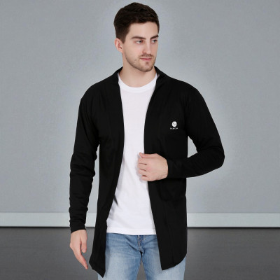 Faricon Trend Solid Men Round Neck Black T-Shirt