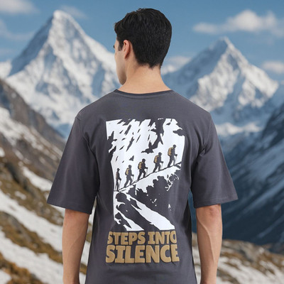 Epivu Graphic Print Men Round Neck Grey T-Shirt