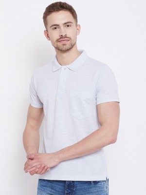 Camey Solid Men Polo Neck White T-Shirt