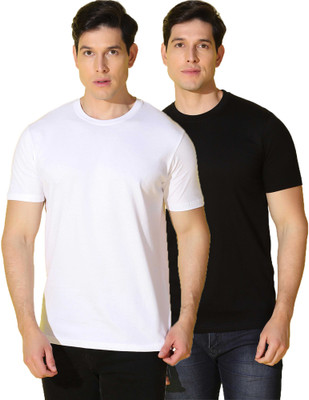 WOOSTRO Solid Men Round Neck Multicolor T-Shirt