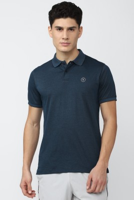 VAN HEUSEN Solid Men Polo Neck Dark Blue T-Shirt