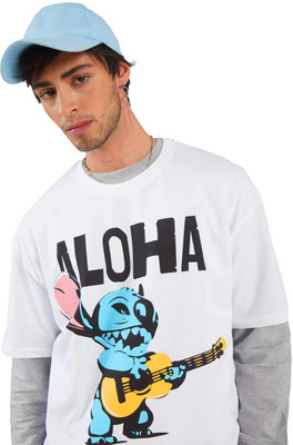 Bonkers Corner Graphic Print Men Round Neck White T-Shirt