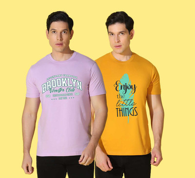 WOOSTRO Typography Men Round Neck Multicolor T-Shirt