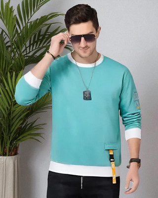 Teezler Solid Men Round Neck Green T-Shirt