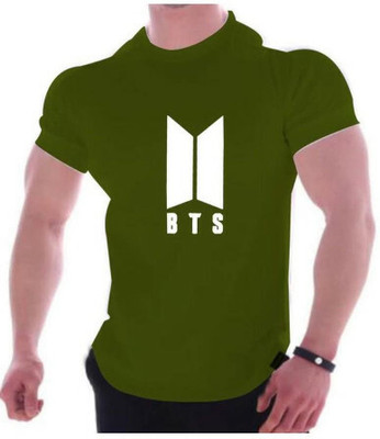 Dineshfeshion Printed Men Round Neck Green T-Shirt