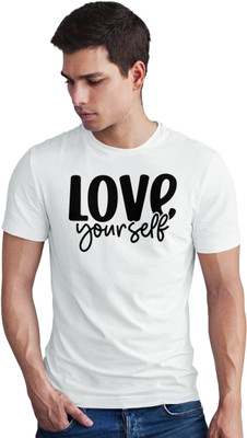 Seek Buy Love Printed Men Round Neck White T-Shirt