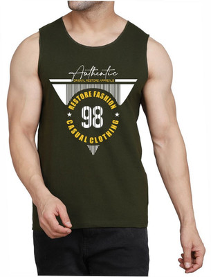 Restore Typography Men Round Neck Green T-Shirt