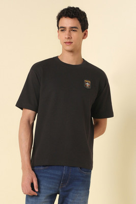 Allen Solly Solid Men Crew Neck Black T-Shirt