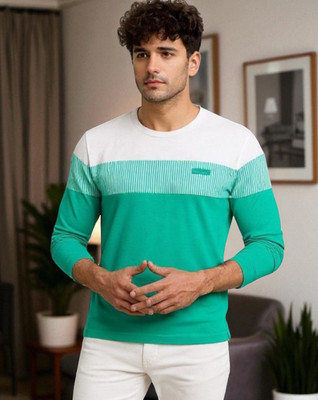 Autna Printed Men Round Neck Green T-Shirt