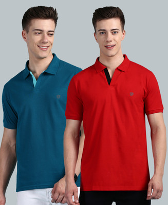 LUX cozi Solid Men Polo Neck Multicolor T-Shirt