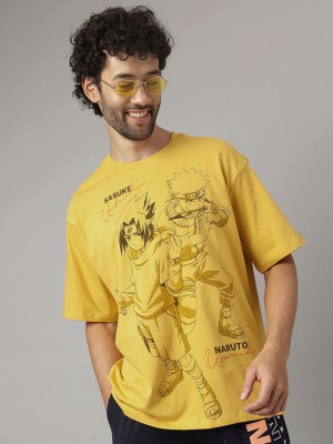 Naruto By Free Authority Graphic Print, Typography Men Round Neck Yellow T-Shirt