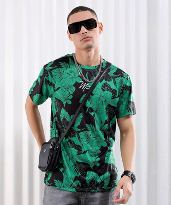 The Indian Garage Co. Printed Men Crew Neck Black T-Shirt