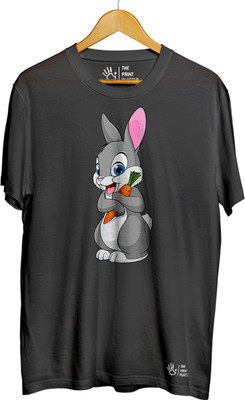 THE PRINT PLATTER Graphic Print Men Round Neck Black T-Shirt