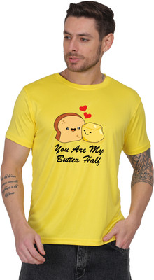 Skill IT Services Printed Men Round Neck Yellow T-Shirt