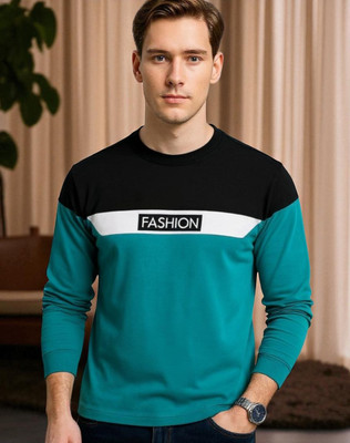 TrendShaper Printed Men Round Neck Green T-Shirt
