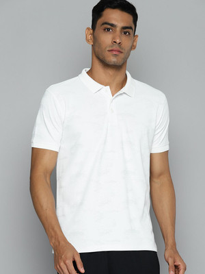 HRX by Hrithik Roshan Solid Men Polo Neck White T-Shirt