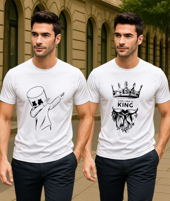 Berlin Printed Men Crew Neck White T-Shirt