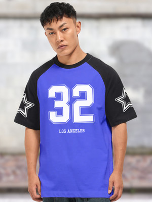 Cool Plus Printed Men Round Neck Blue T-Shirt