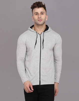 tfurnish Solid Men Hooded Neck Grey T-Shirt