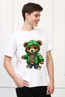 Awaken Armor Printed Men Round Neck White T-Shirt