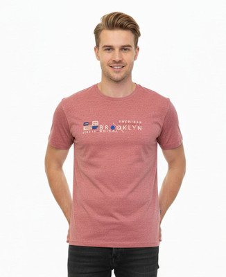 FANDOM Graphic Print Men Round Neck Pink T-Shirt