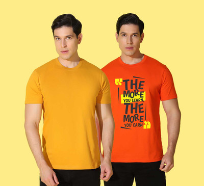 WOOSTRO Typography, Solid Men Round Neck Multicolor T-Shirt