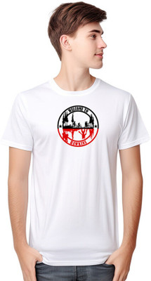 RON BRANDO Printed Men Round Neck White T-Shirt